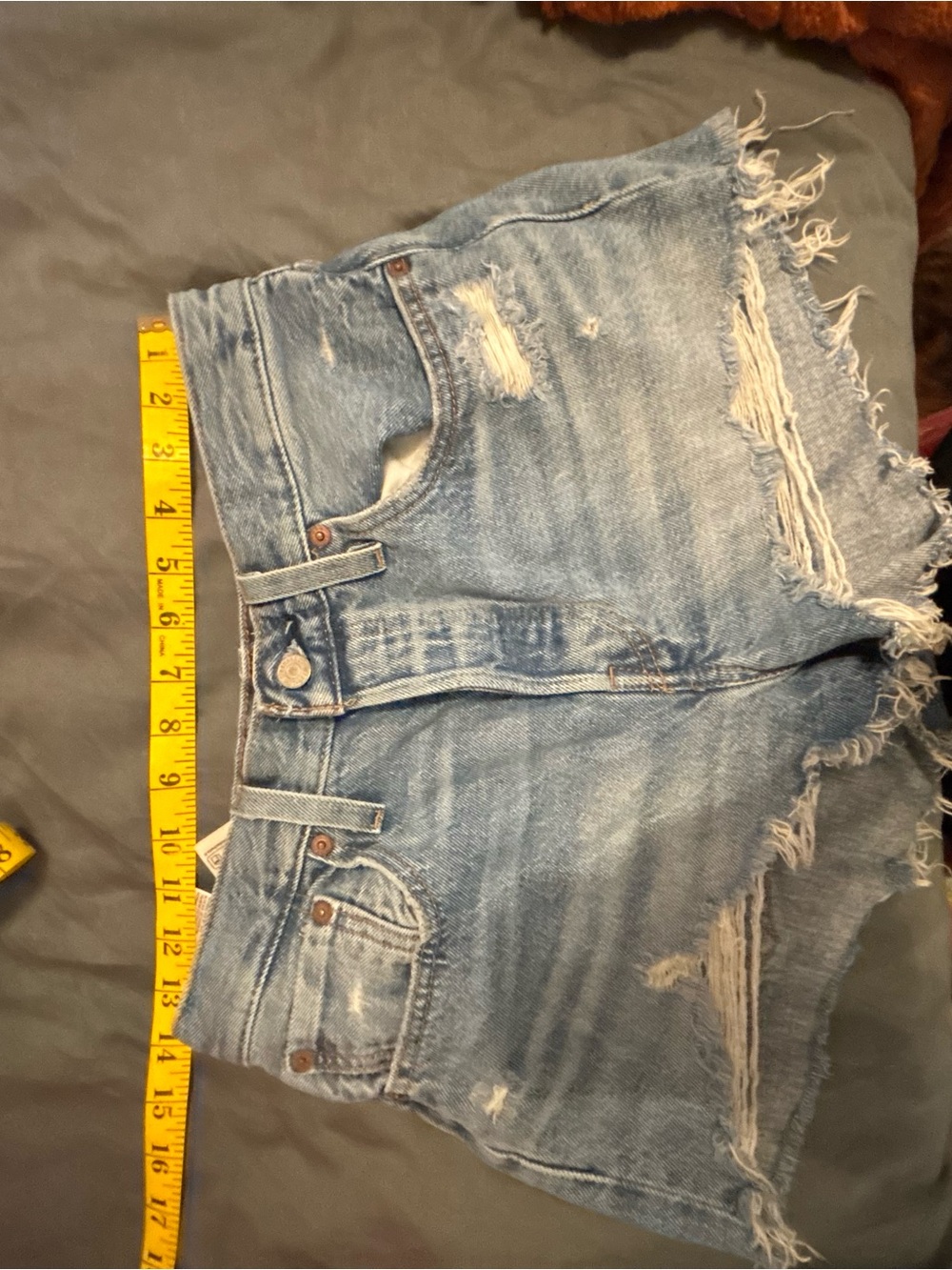 Light 501 Blue Distressed Denim Women's Shorts